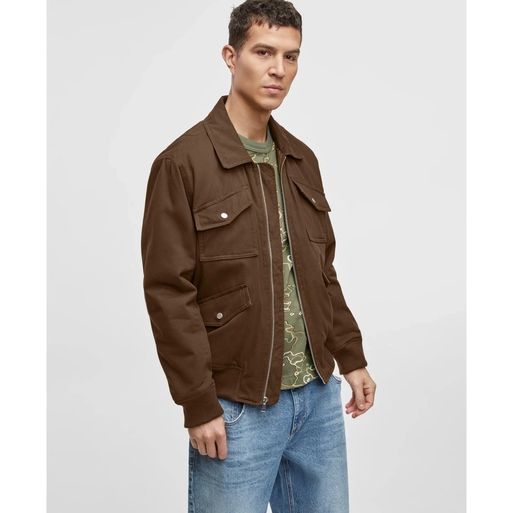 Mode of One Jacket Men's‎ Large Dark Walnut Multi Pocket Bomber